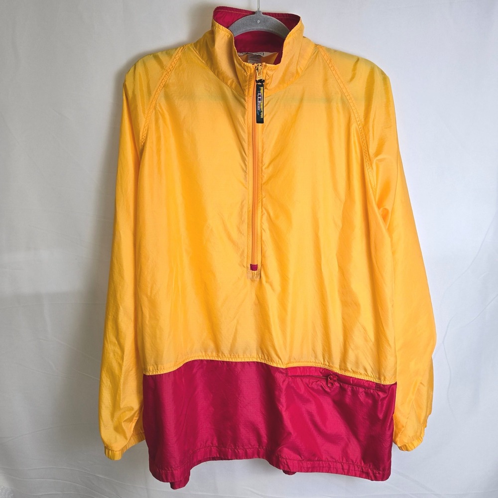 L.L. Bean 1/2 Zip Windbreaker Anorak Lightweight, Women's Size Large, OFG85 Vtg